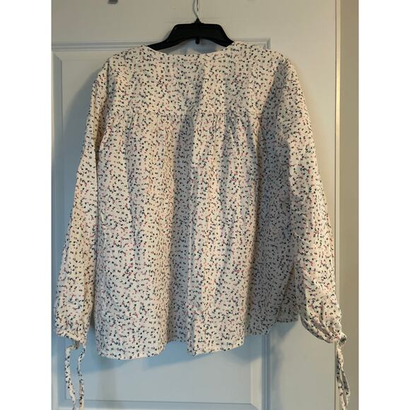 NWT Old Navy Women's Corduroy Long Sleeve Top Buttons Ties Petit Flowers Size 2X - Picture 3 of 6